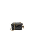 CHANEL PEARL CRUSH LONG VANITY WITH CHAIN LAMBSKIN BLACK GHW