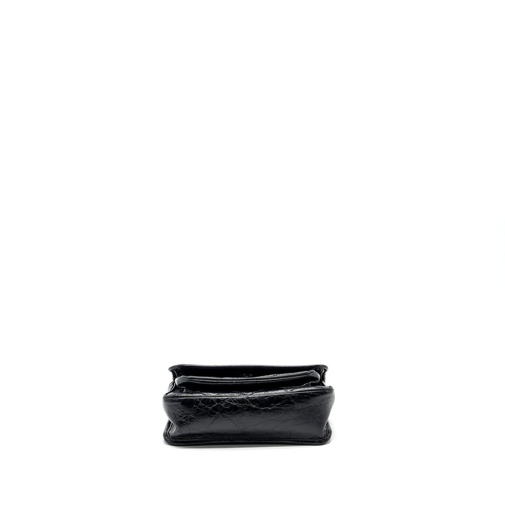 SAINT LAURENT BABY NIKI LEATHER BLACK SHW