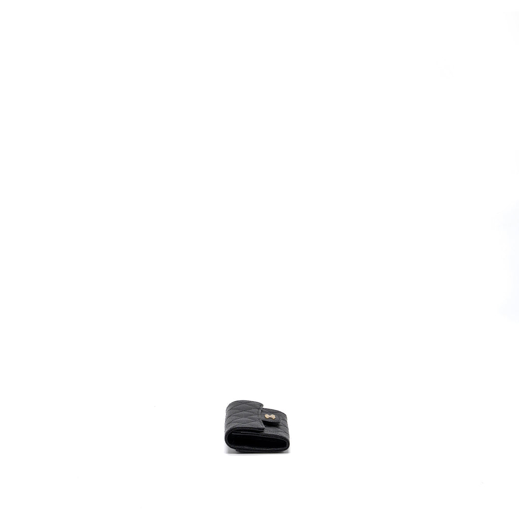 CHANEL CLASSIC FLAP CARD HOLDER CAVIAR BLACK GHW (MICROCHIP)