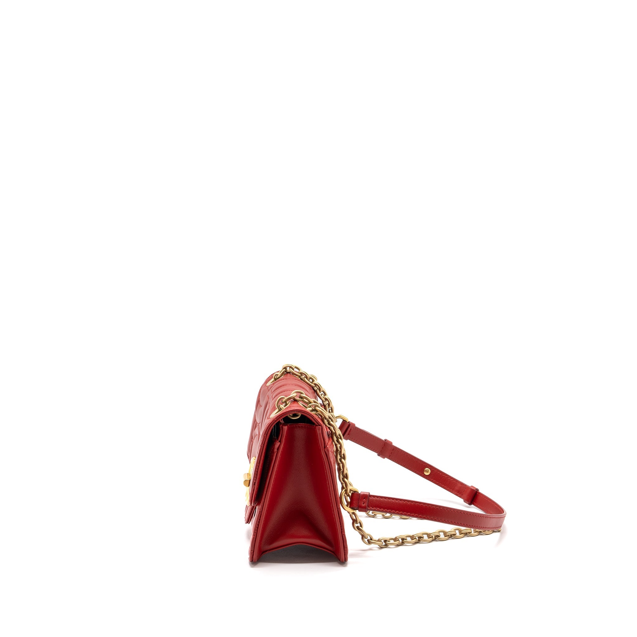 SALVATORE FERRAGAMO GLANCING SHOULDER BAG CALFSKIN RED GHW