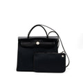 HERMES HERBAG 31 CANVAS/ HUNTER BLACK SHW