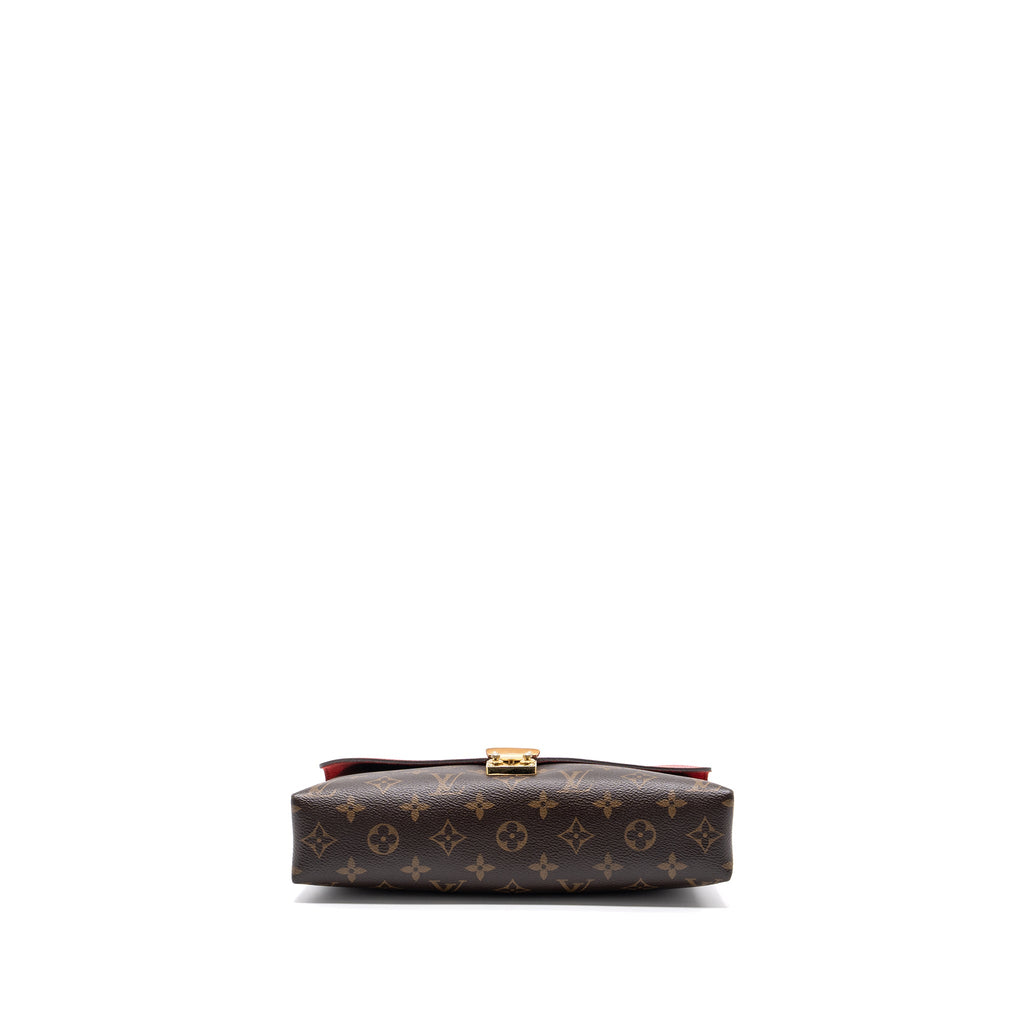 LOUIS VUITTON PALLAS CHAIN BAG MONOGRAM CANVAS / CALFSKIN RED GHW