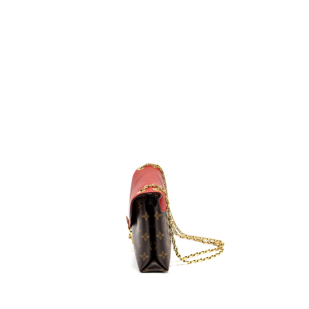LOUIS VUITTON PALLAS CHAIN BAG MONOGRAM CANVAS/LEATHER RED GHW