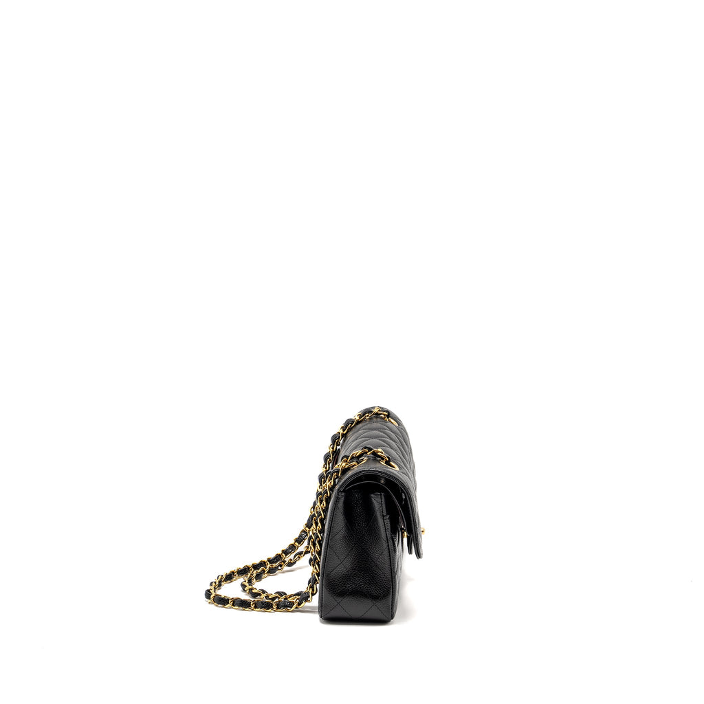 CHANEL SMALL CLASSIC DOUBLE FLAP BAG CAVIAR BLACK GHW