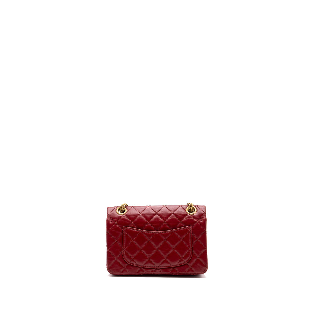CHANEL MINI 2.55 REISSUE FLAP BAG AGED CALFSKIN RED GHW