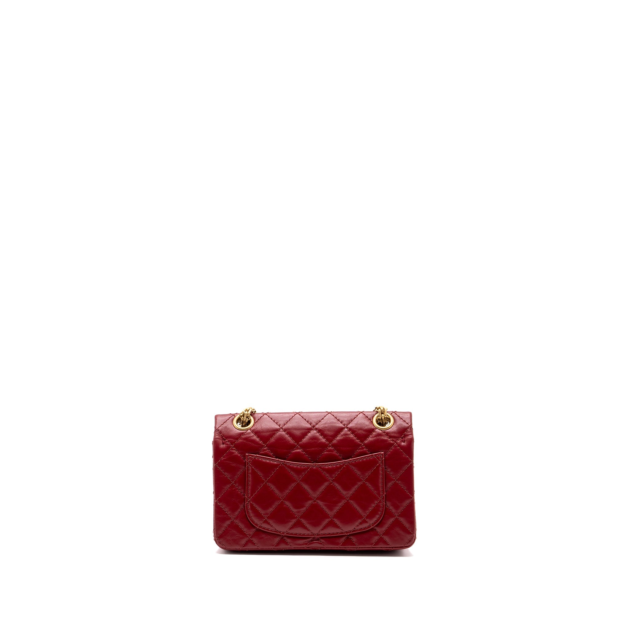 CHANEL MINI 2.55 REISSUE FLAP BAG AGED CALFSKIN RED GHW