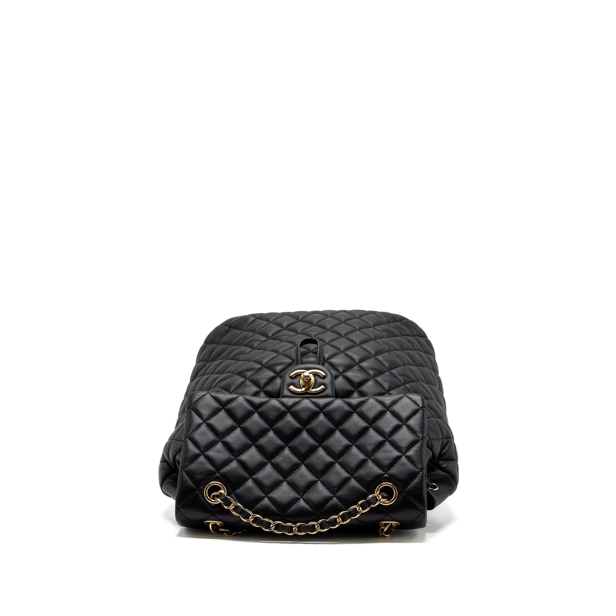 CHANEL QUILTED FLAP BACKPACK LAMBSKIN BLACK GHW