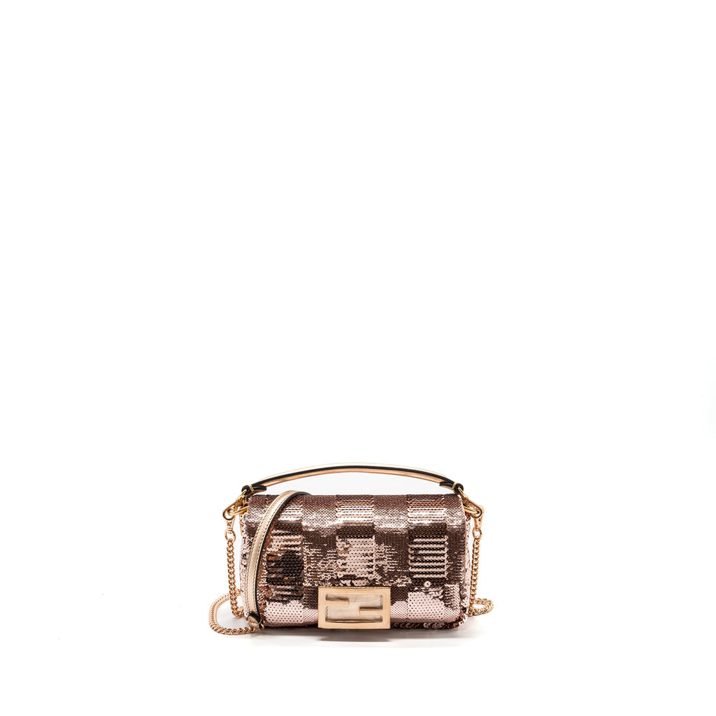 FENDI MINI BAGUETTE PAULETTE ROSE GOLD RGHW