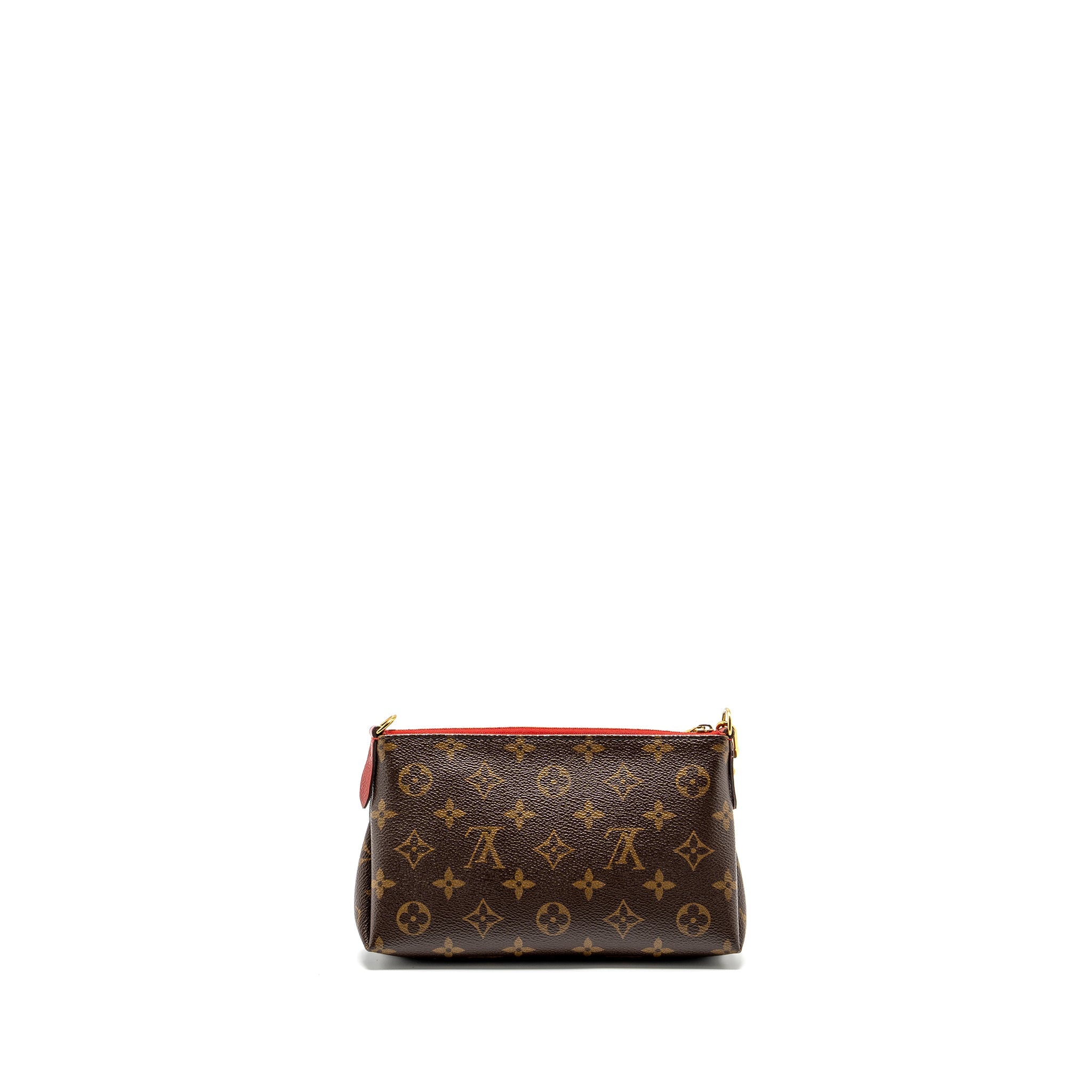 LOUIS VUITTON PALLAS CLUTCH MONOGRAM 2 WAY SHOULDER BAG MONOGRAM CANVAS/LEATHER CERISE GHW