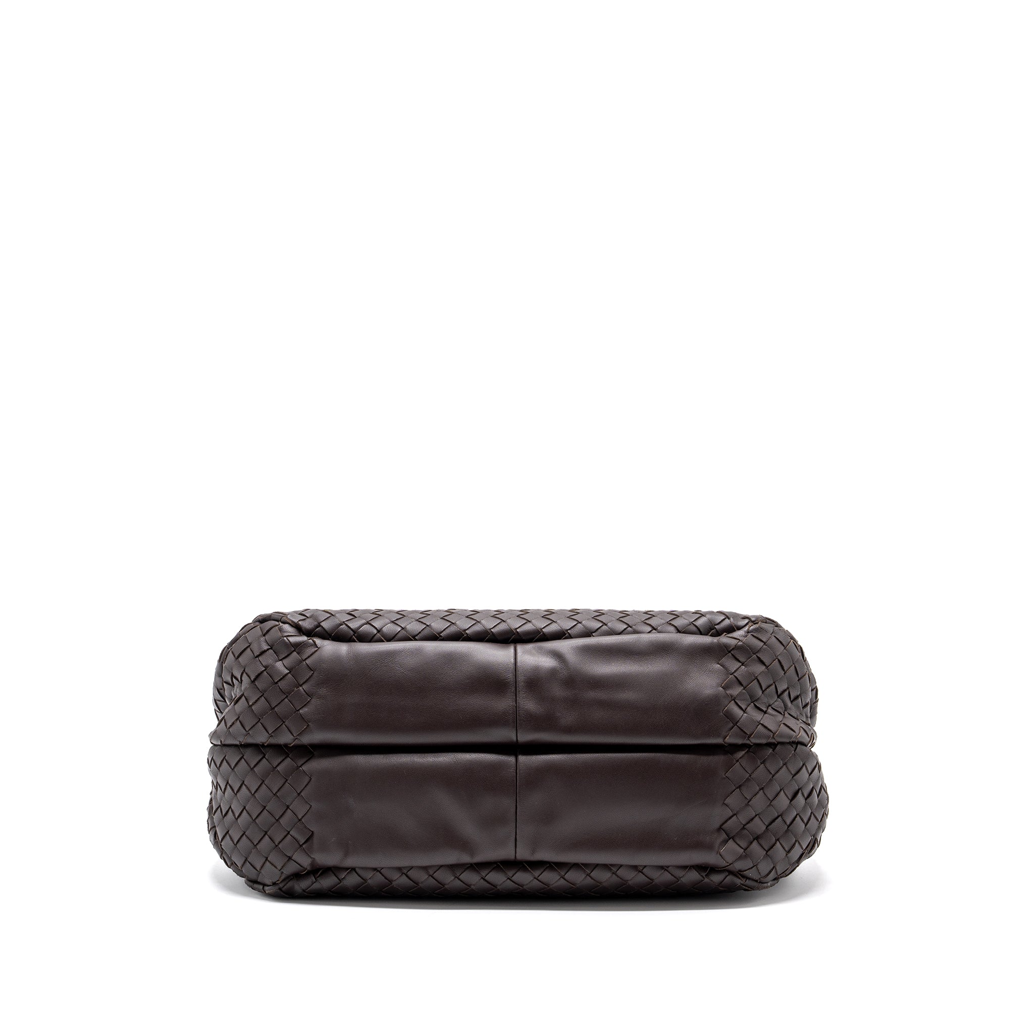 BOTTEGE VENETA HOBO BAG NAPPA BROWN BLACK HARDWARE