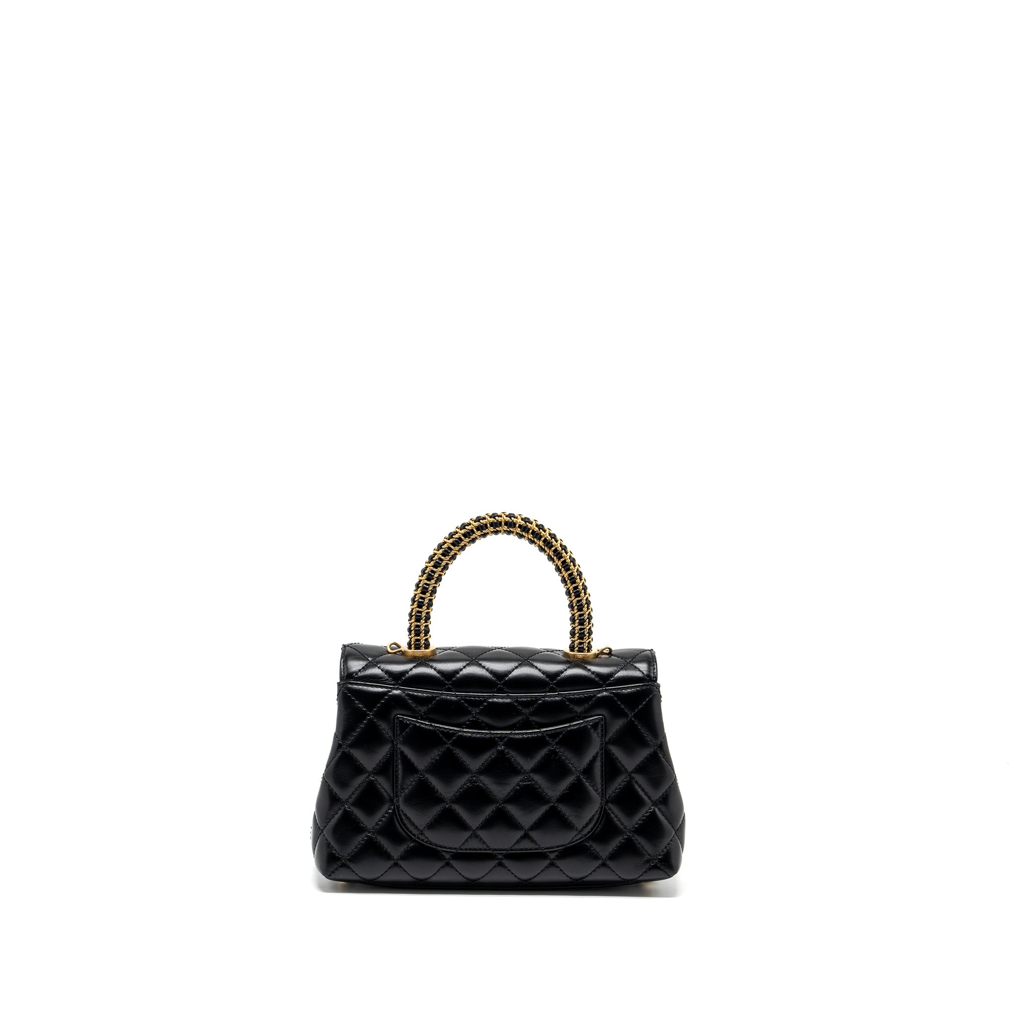 CHANEL SMALL COCO HANDLE LIMITED EDITION SMOOTH CALFSKIN BLACK GHW(MICROCHIP)