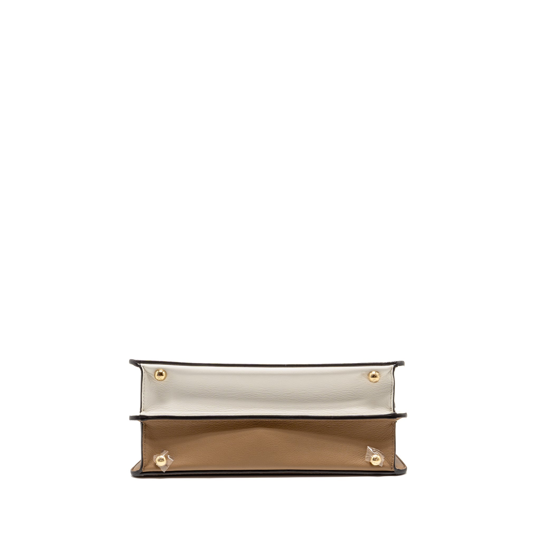 FENDI SMALL PEEKABOO ISEEU BAG NAPA LEATHER WHITE/BEIGE GHW