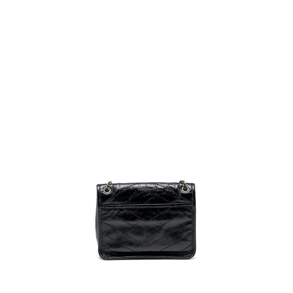 SAINT LAURENT BABY NIKI LEATHER BLACK SHW