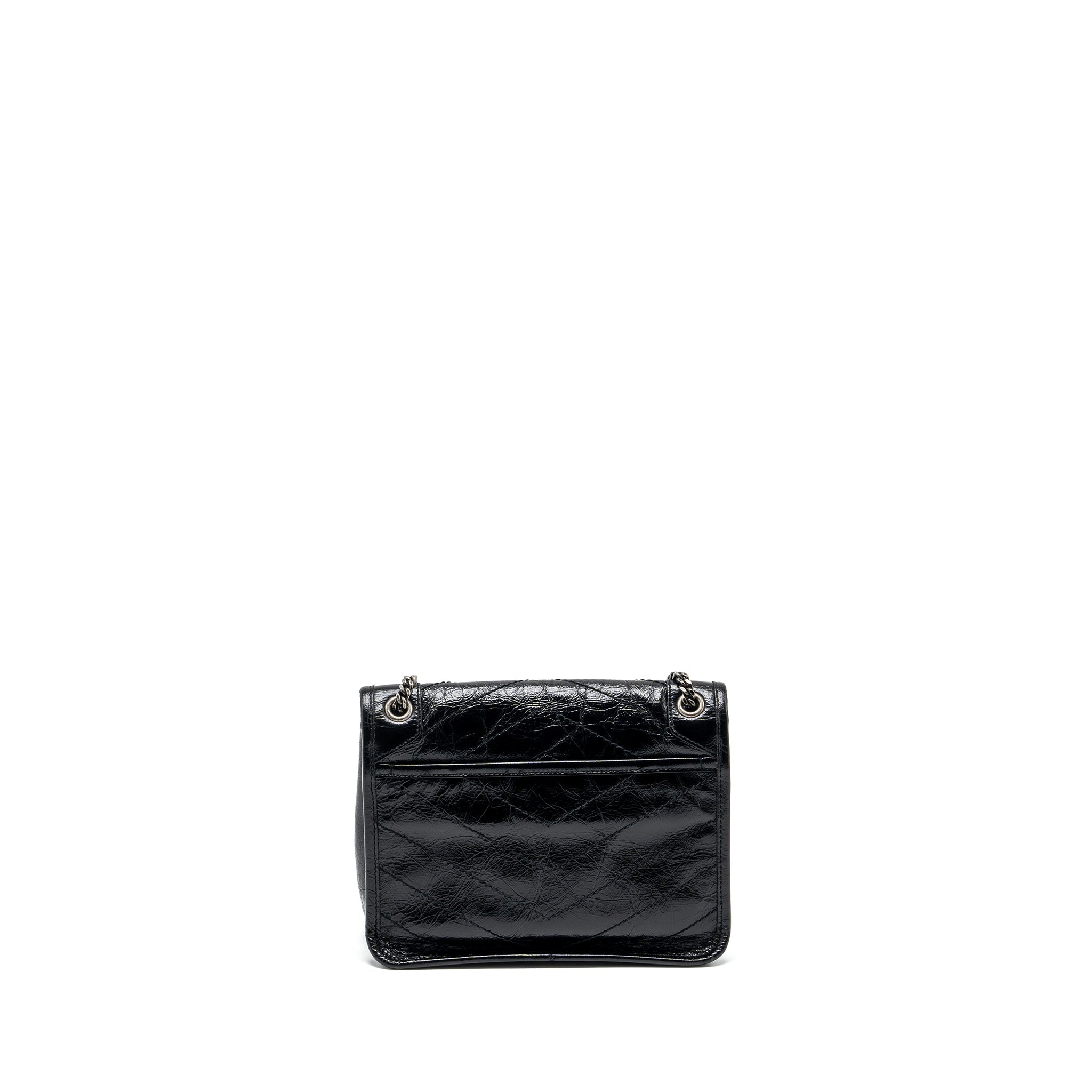 SAINT LAURENT BABY NIKI LEATHER BLACK SHW