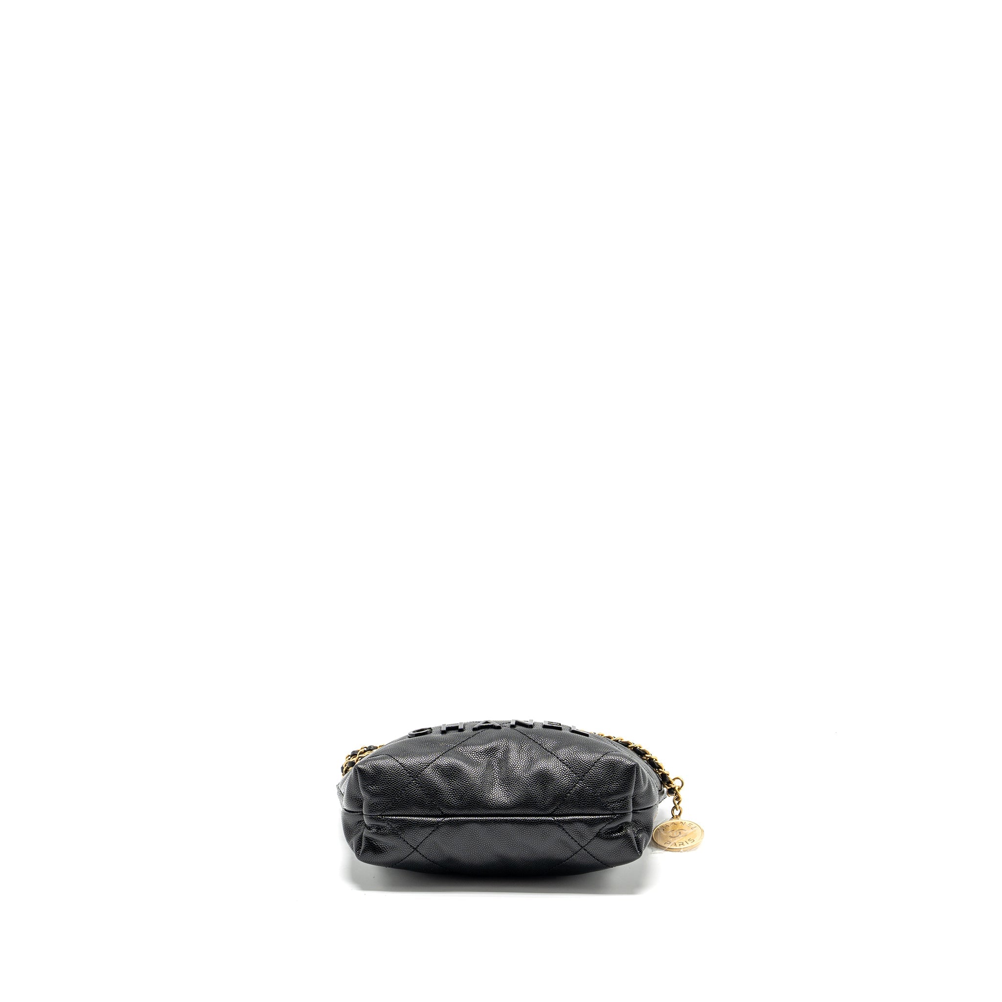 CHANEL MINI 22 BAG CAVIAR BLACK GHW (MICROCHIP)