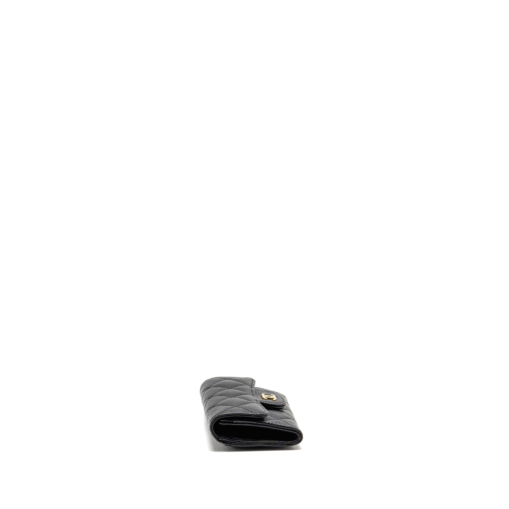 CHANEL CLASSIC FLAP CARD HOLDER CAVIAR BLACK GHW (MICROCHIP)