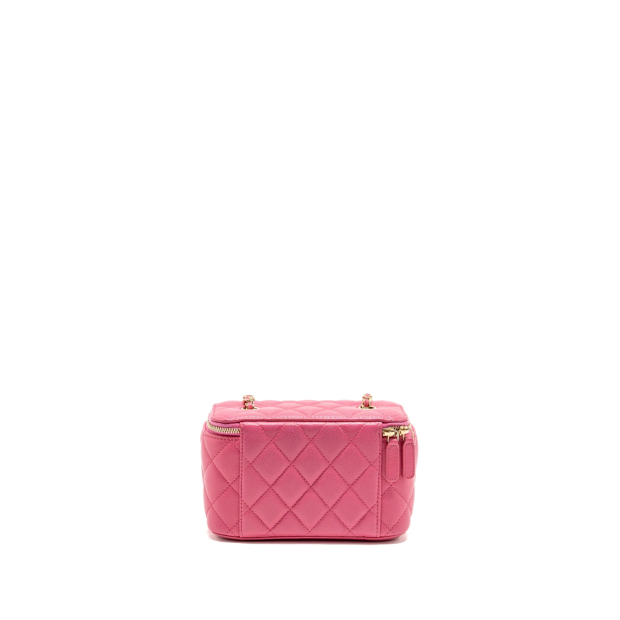 CHANEL LONG VANITY CASE WITH CHAIN CAVIAR HOT PINK LGHW