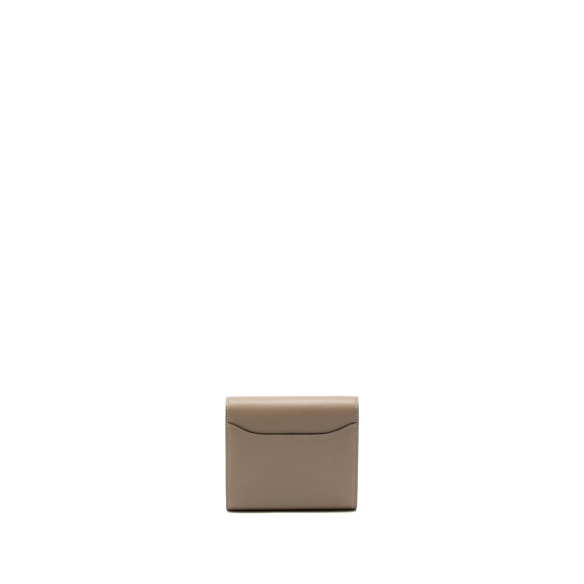 HERMES CONSTANCE COMPACT WALLET EVERCOLOR GRIS ASPHALTE SHW