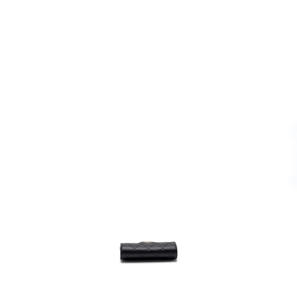 CHANEL CLASSIC FLAP CARD HOLDER CAVIAR BLACK GHW (MICROCHIP)
