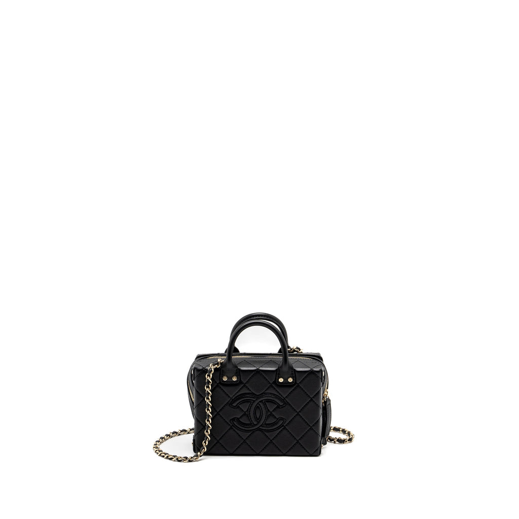 CHANEL 22B SMALL VANITY CASE CALFSKIN BLACK GHW (MICROCHIP)