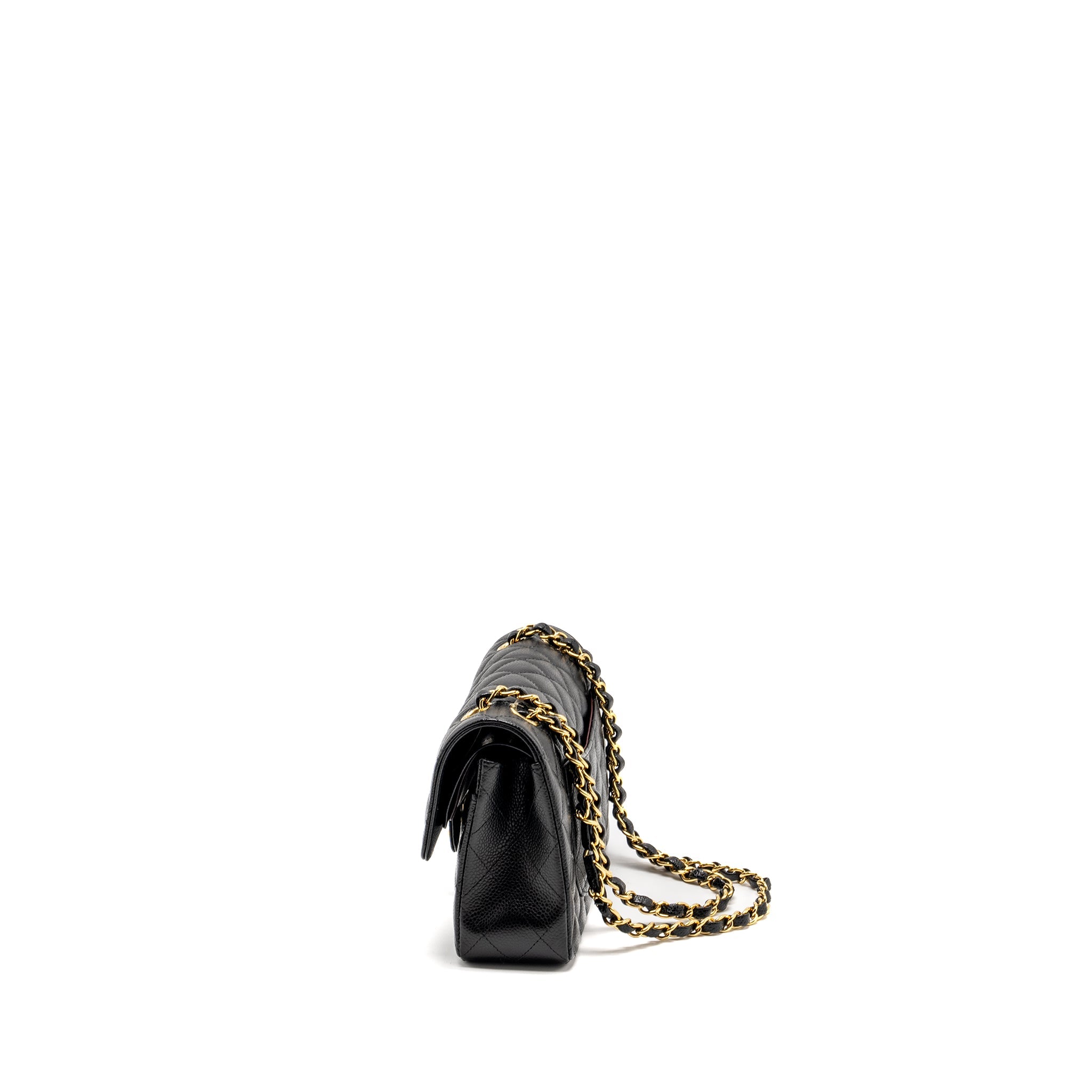CHANEL SMALL CLASSIC DOUBLE FLAP BAG CAVIAR BLACK GHW