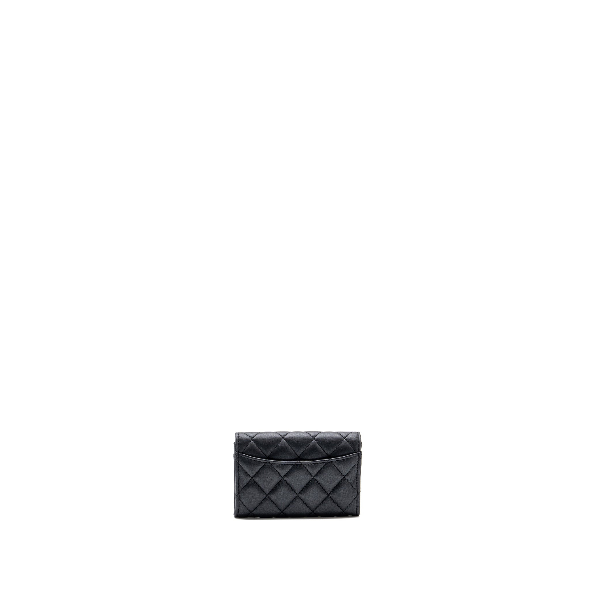 CHANEL CLASSIC FLAP CARD HOLDER LAMBSKIN SO BLACK SHW (MICROCHIP)