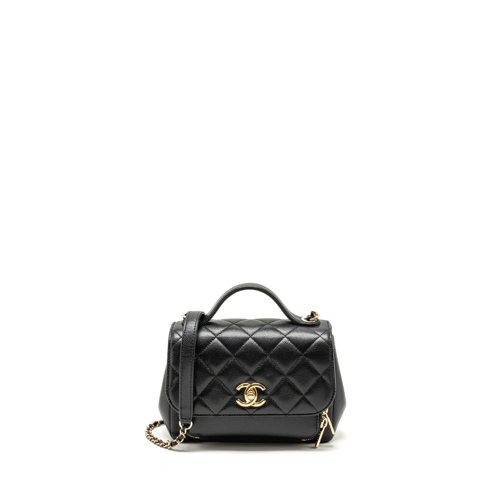 CHANEL SMALL BUSINESS AFFINITY CAVIAR BLACK LGHW