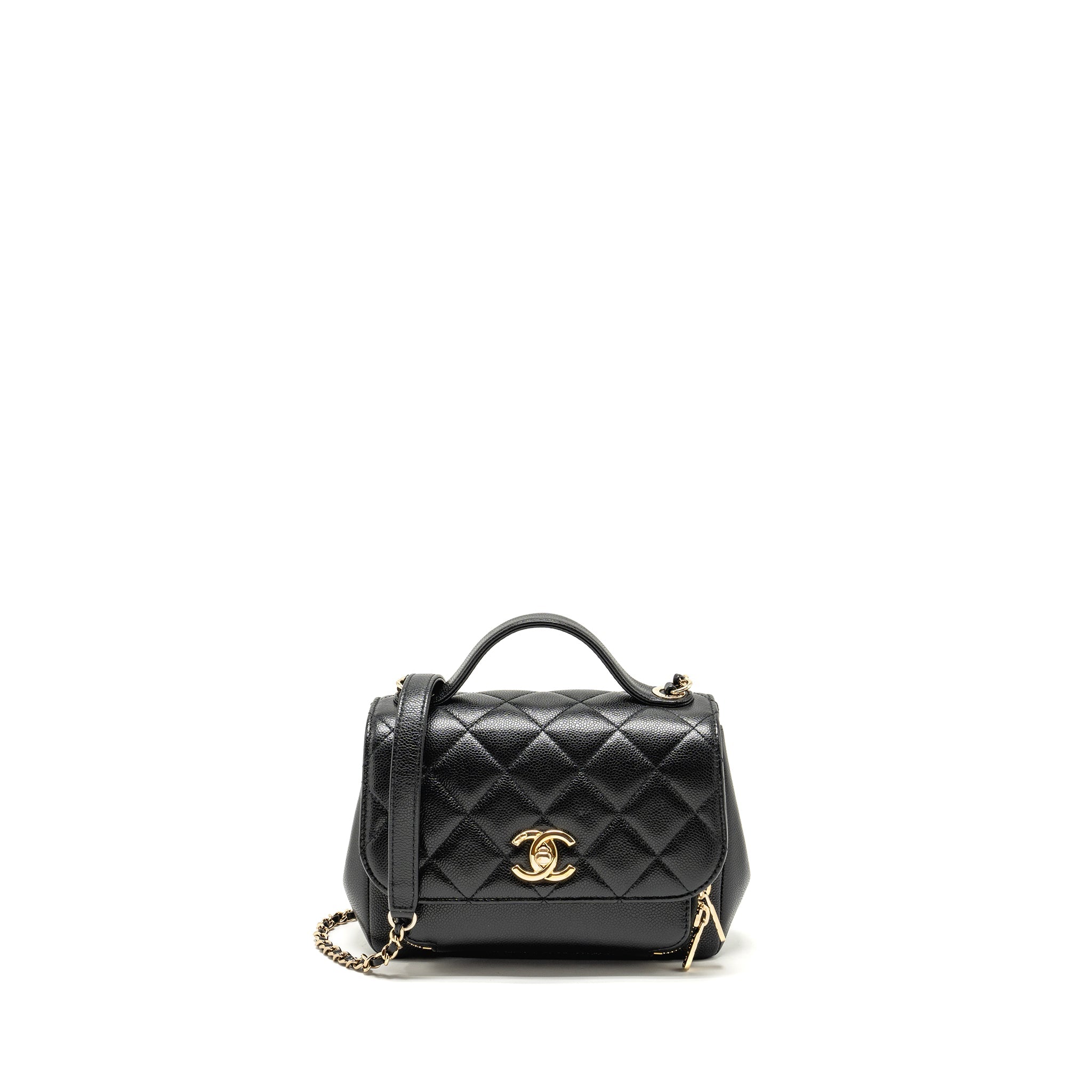 CHANEL SMALL BUSINESS AFFINITY CAVIAR BLACK LGHW