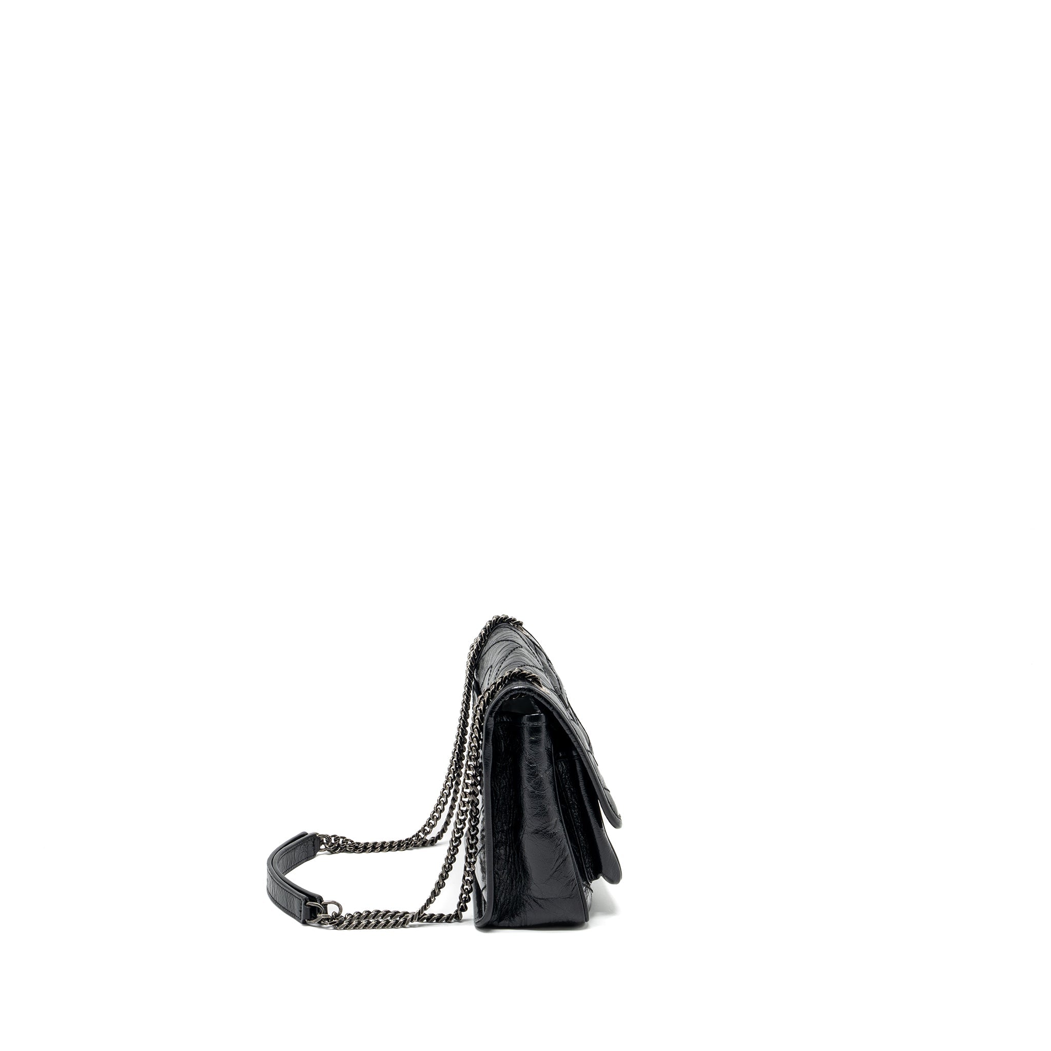 SAINT LAURENT BABY NIKI LEATHER BLACK SHW