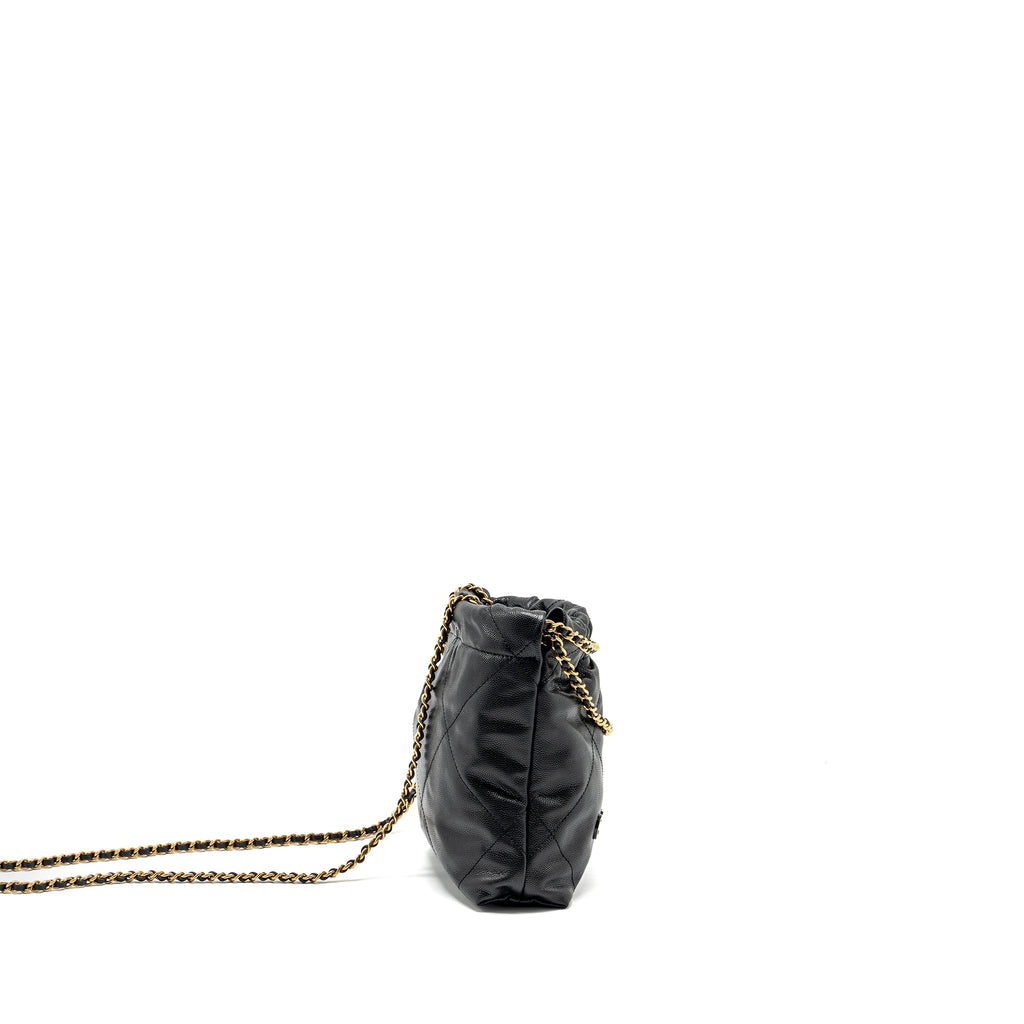 CHANEL MINI 22 BAG CAVIAR BLACK GHW (MICROCHIP)