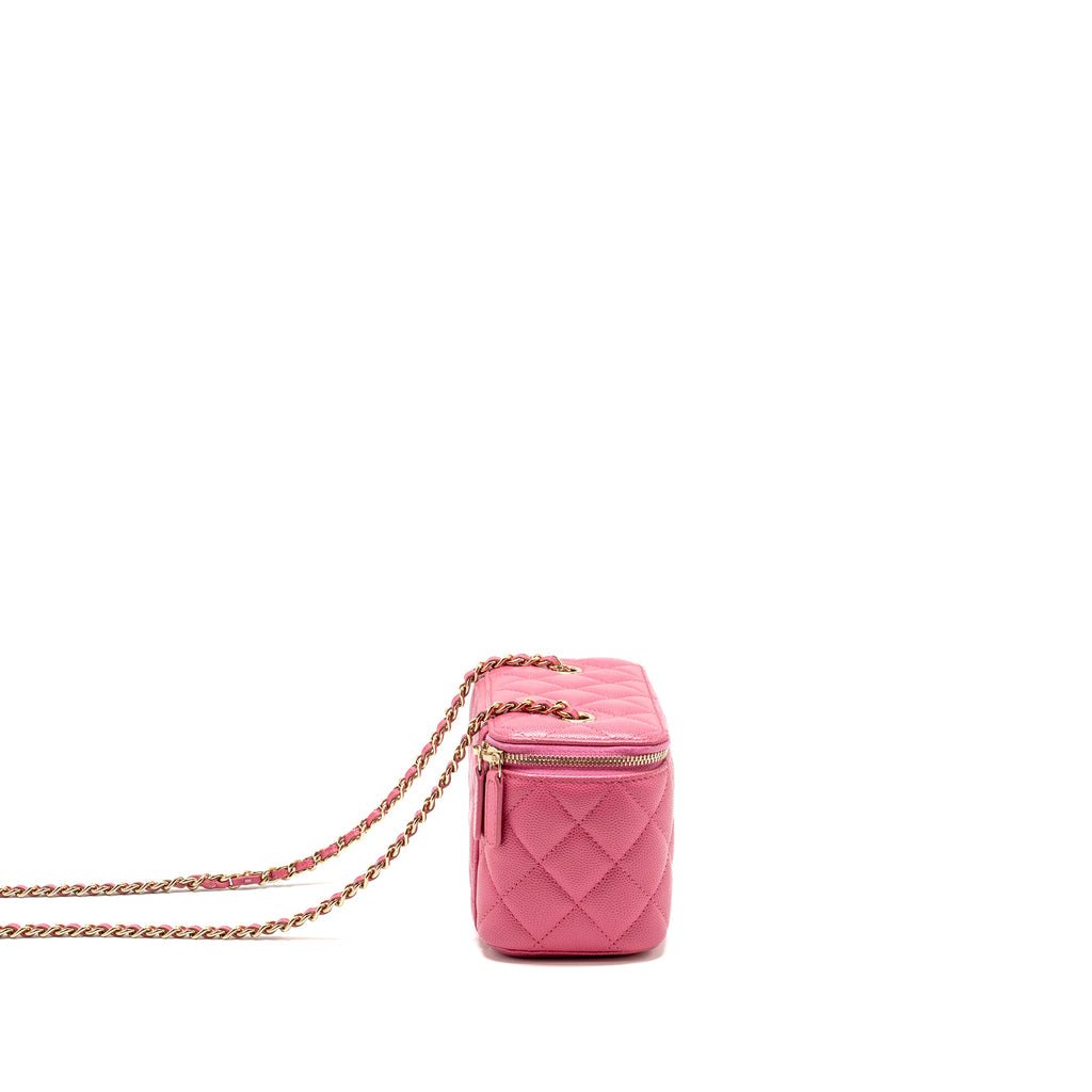 CHANEL LONG VANITY CASE WITH CHAIN CAVIAR HOT PINK LGHW