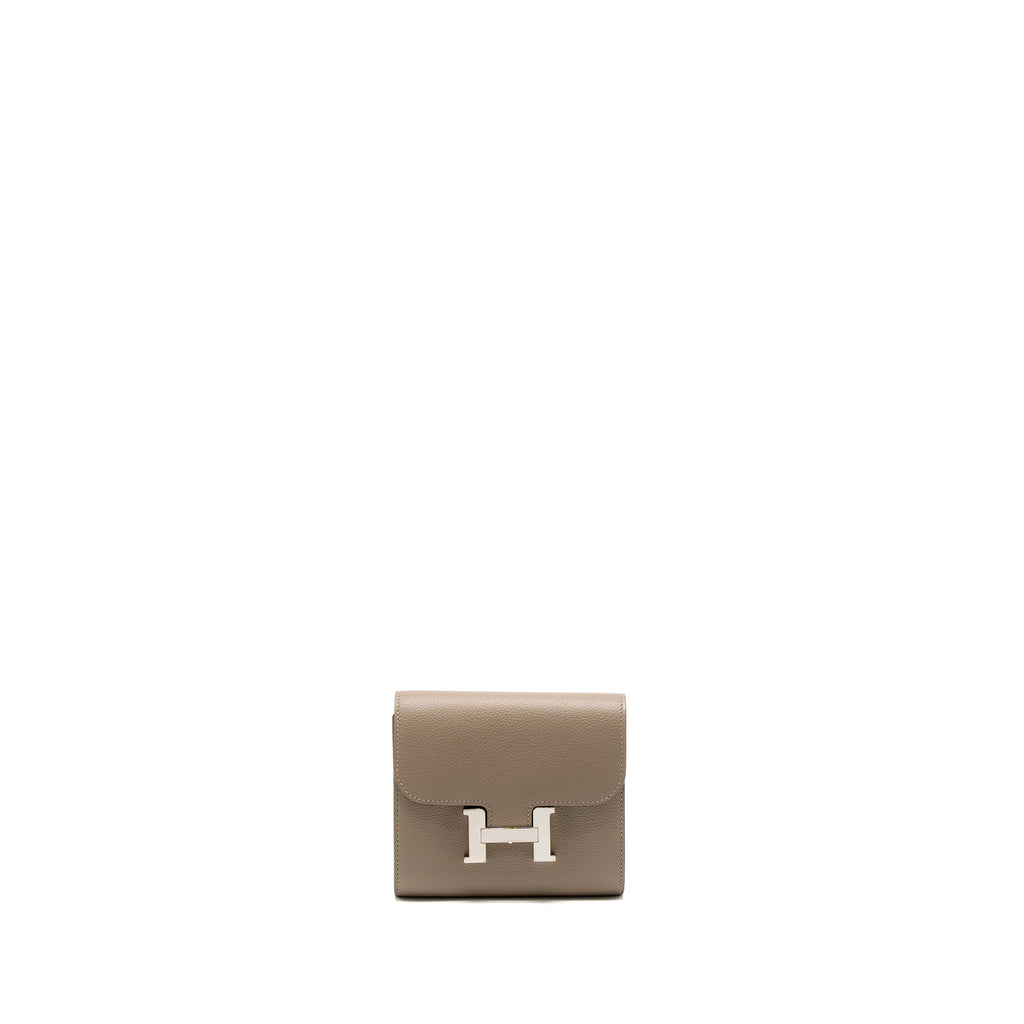 HERMES CONSTANCE COMPACT WALLET EVERCOLOR GRIS ASPHALTE SHW