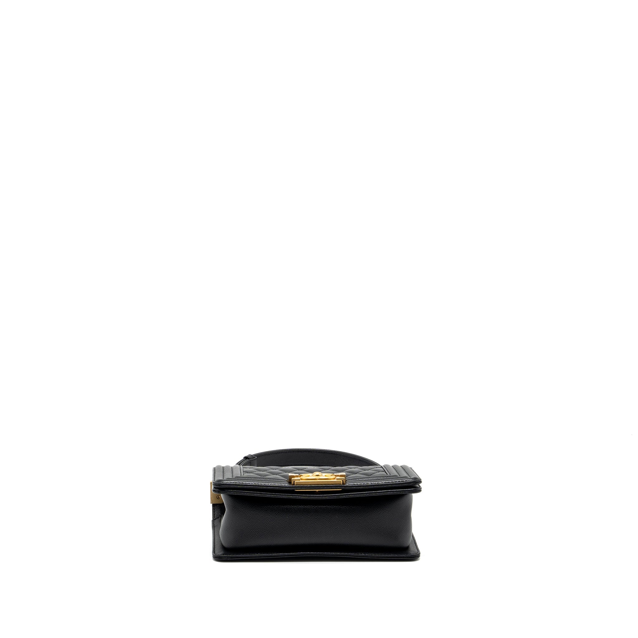 CHANEL SMALL BOY BAG CAVIAR BLACK GHW (MICROCHIP)