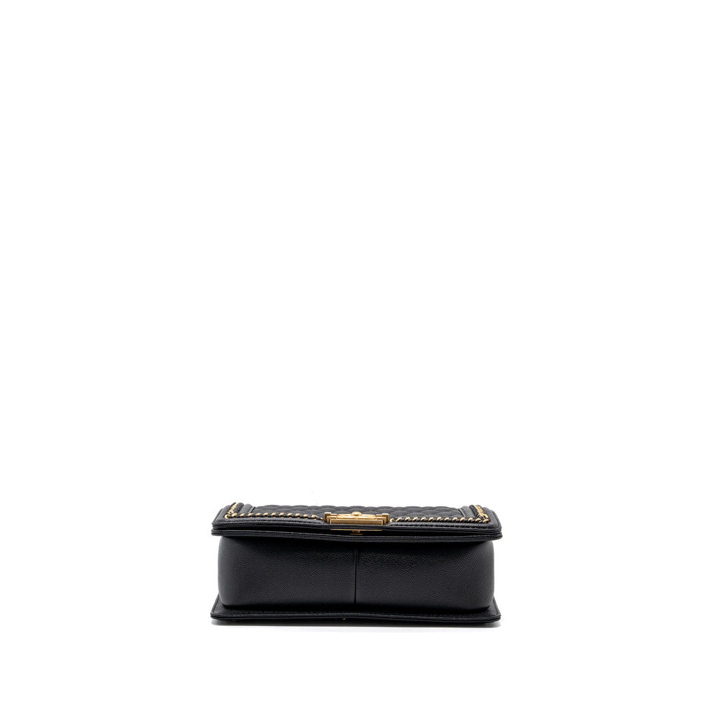 CHANEL MEDIUM BOY BAG LIMITED EDITION CAVIAR BLACK GHW (MICROCHIP)