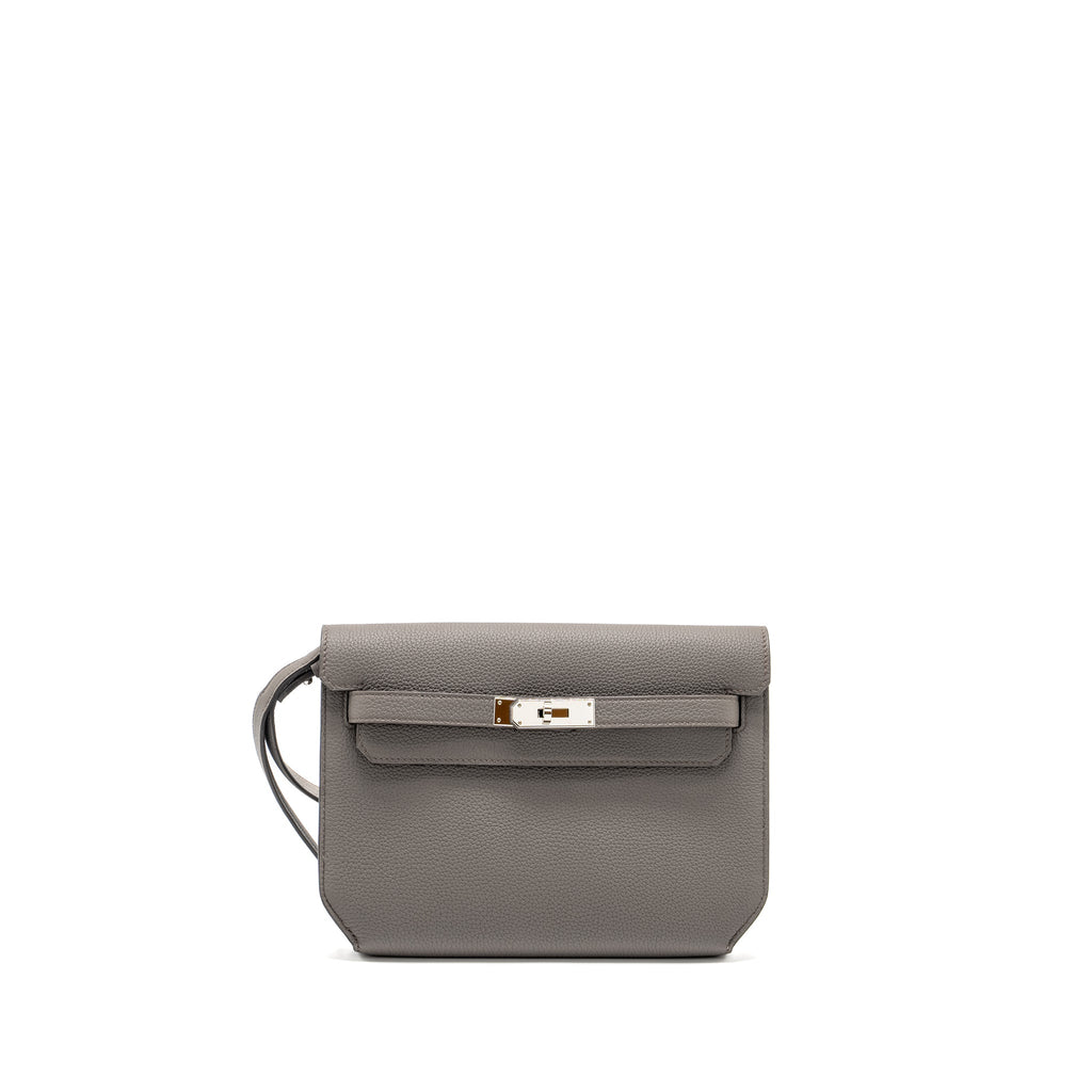 HERMES POCHETTE KELLY DEPECHES 25 TOGO GRIS ETAIN SHW