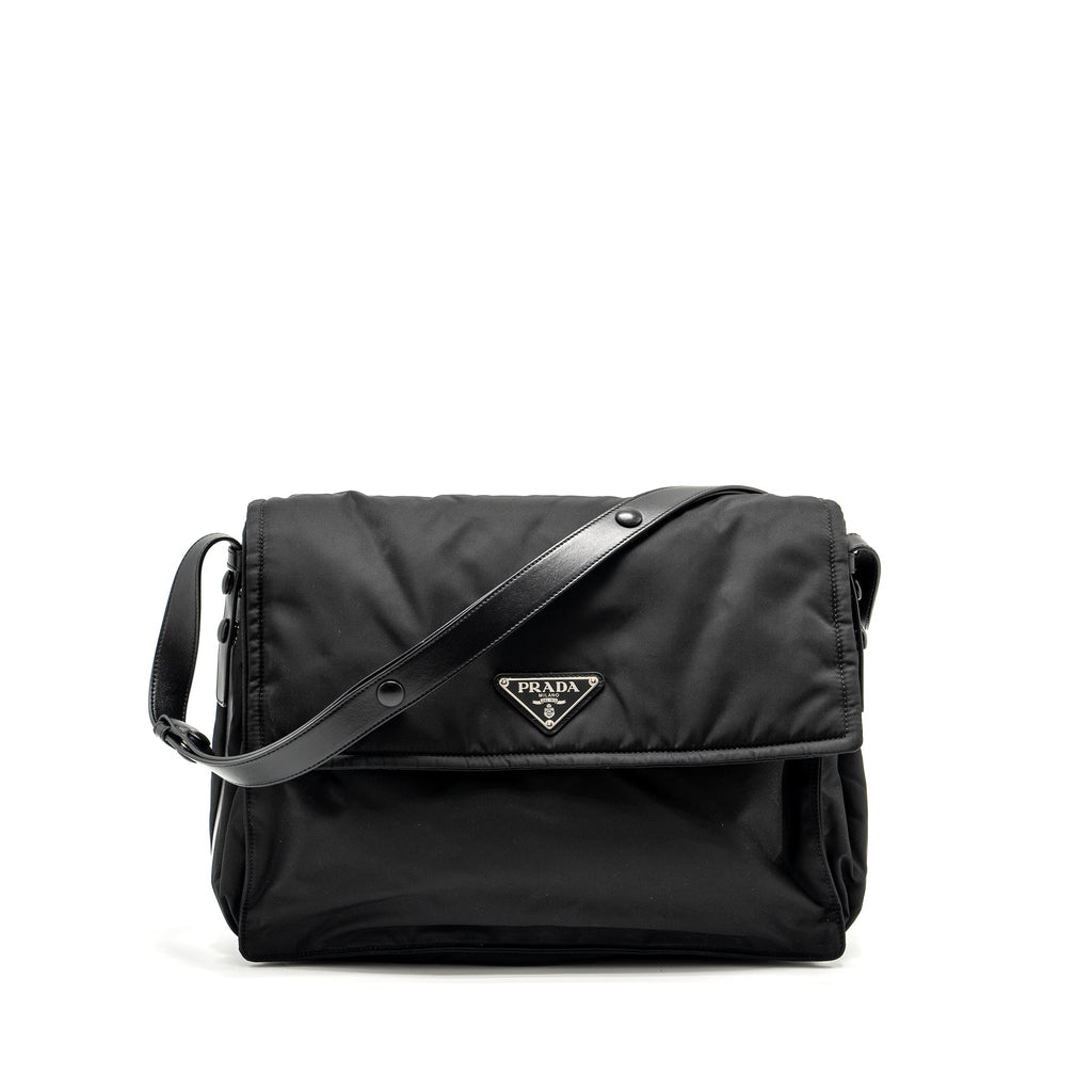PRADA PADDED RE-NYLON SHOULDER BAG BLACK SHW