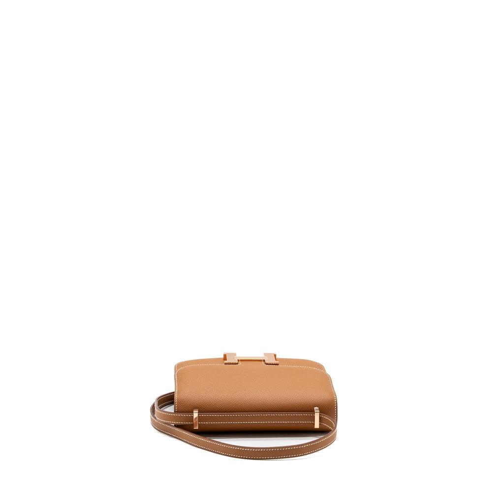 HERMES MINI CONSTANCE EPSOM GOLD RGHW