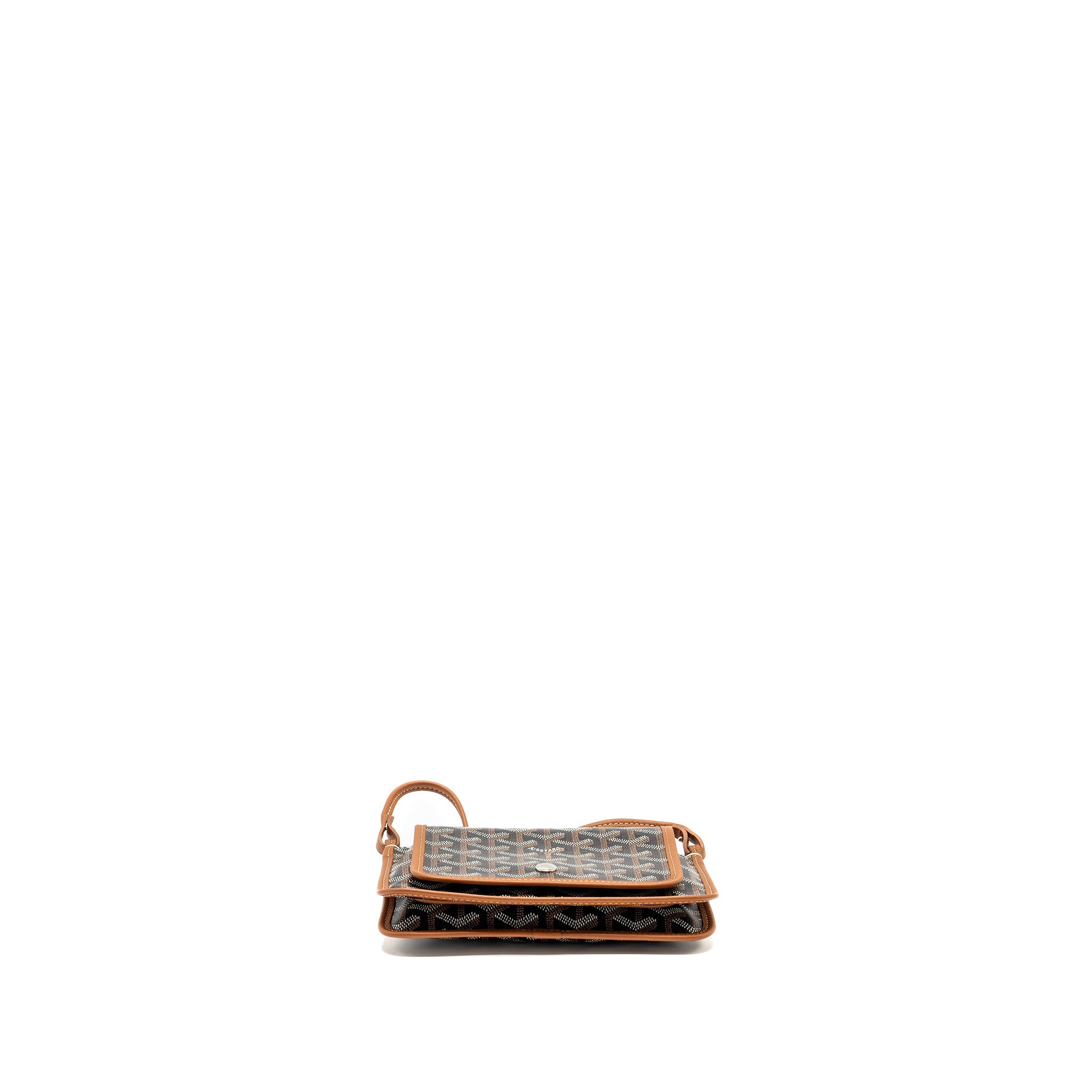 GOYARD PORTEFEUILLE POCHETTE PLUMET GOYARDINE CANVAS/LEATHER NOIR/NATUREL SHW