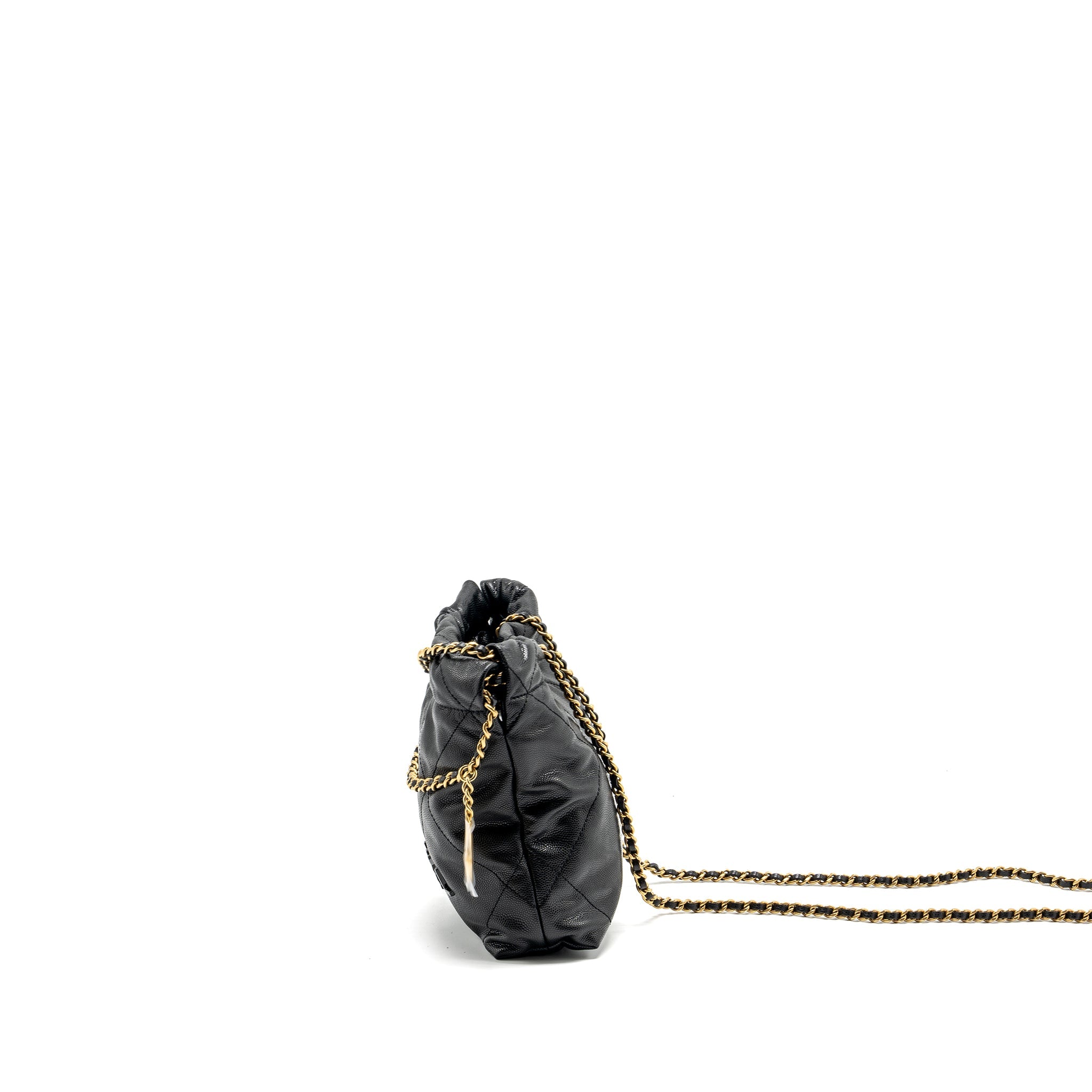 CHANEL MINI 22 BAG CAVIAR BLACK GHW (MICROCHIP)