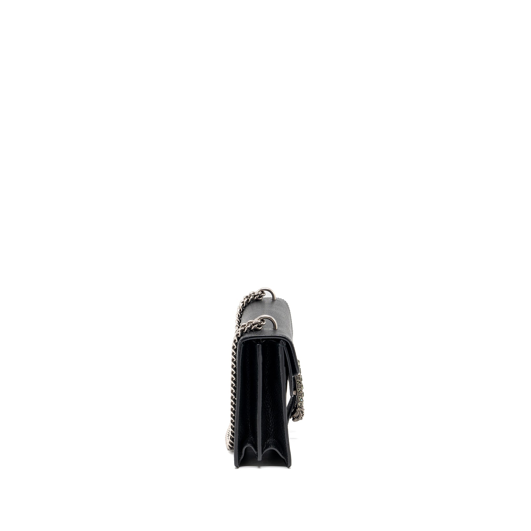 GUCCI DIONYSUS SHOULDER BAG CALFSKIN BLACK RUTHENIUM HARDWARE