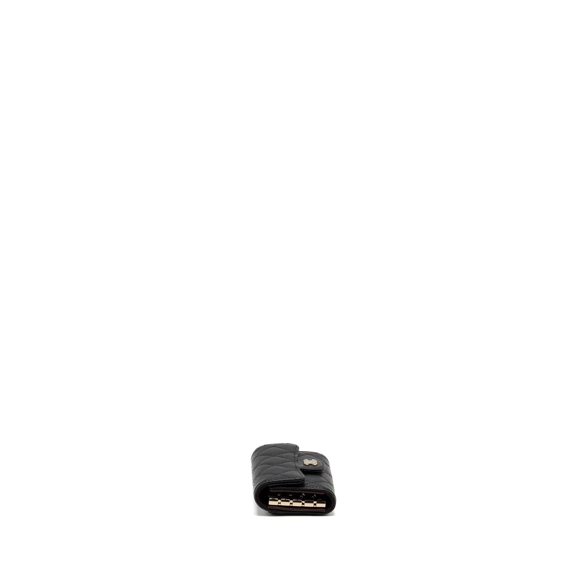 CHANEL CLASSIC FLAP KEY HOLDER CAVIAR BLACK LGHW