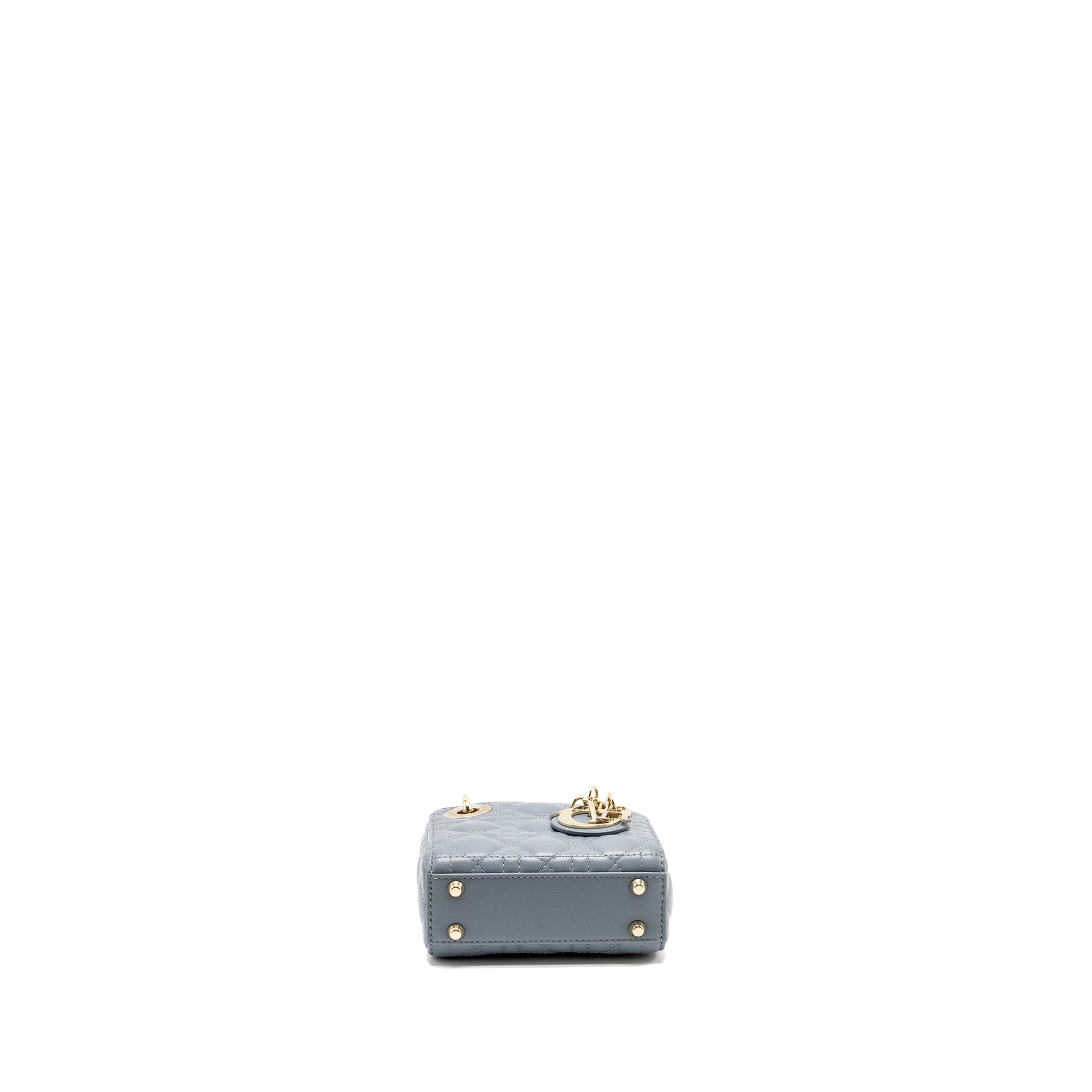 DIOR LADY DIOR MICRO BAG LAMBSKIN CLOUD BLUE LGHW