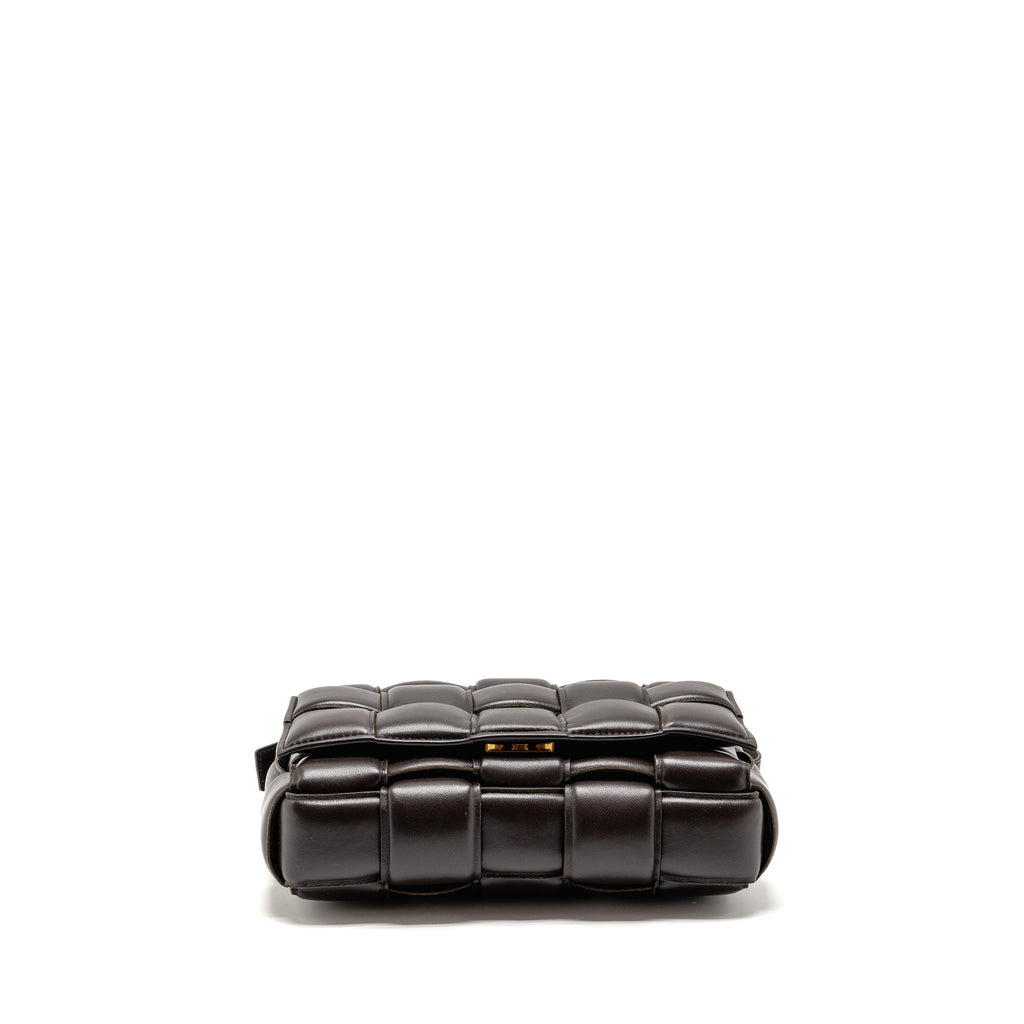BOTTEGA VENETA PADDED CASSETTE LAMBSKIN BROWN GHW