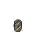DIOR 30 MONTAIGNE PHONE POUCH OBLIQUE JACQUARD CANVAS NAVY GHW