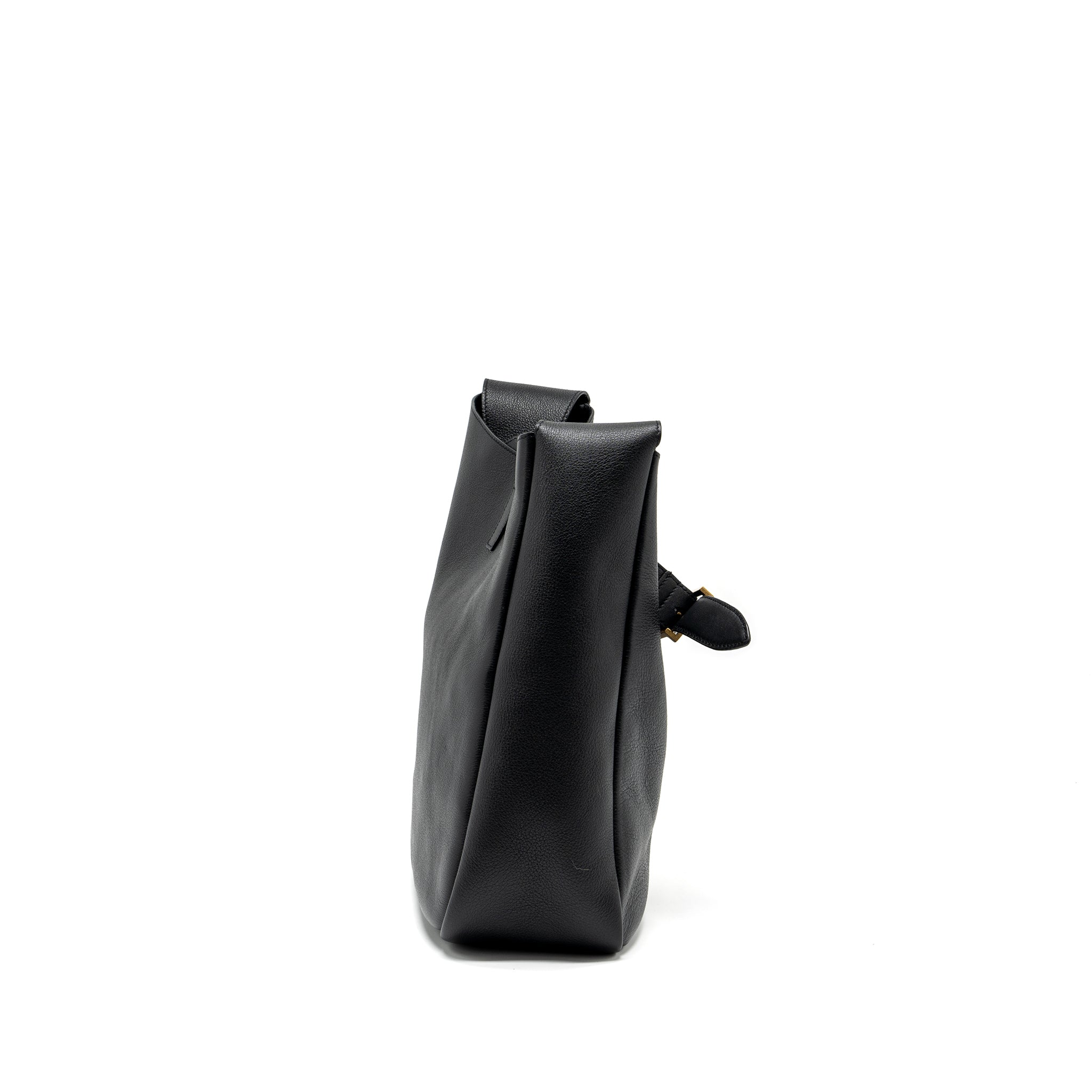 SAINT LAURENT/YSL LE 5 A 7 SUPPLE LARGE SMOOTH CALFSKIN BLACK GHW