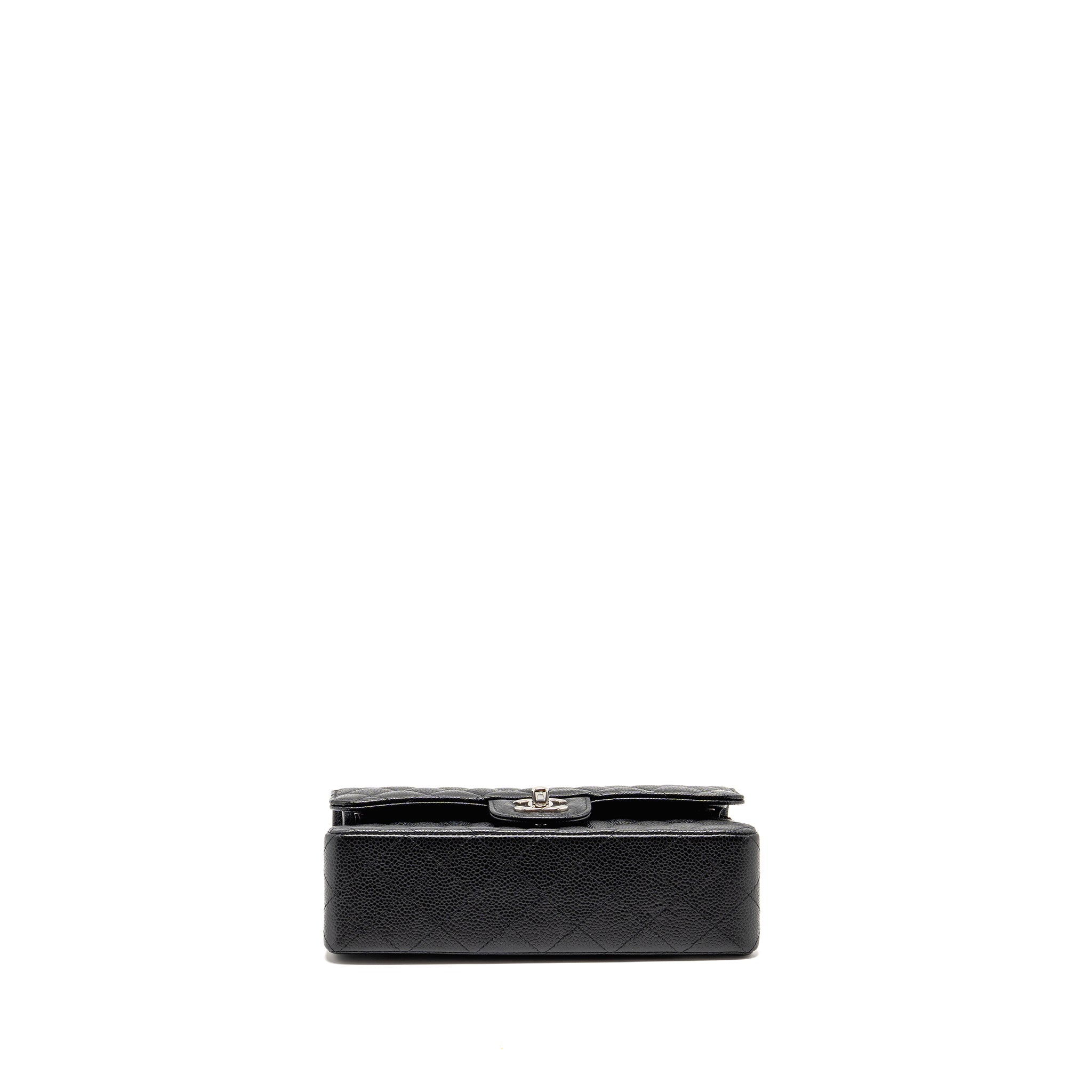 CHANEL SMALL CLASSIC DOUBLE FLAP BAG CAVIAR BLACK SHW