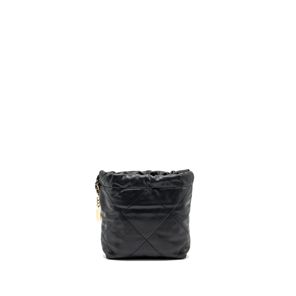 CHANEL MINI 22 BAG CAVIAR BLACK GHW (MICROCHIP)