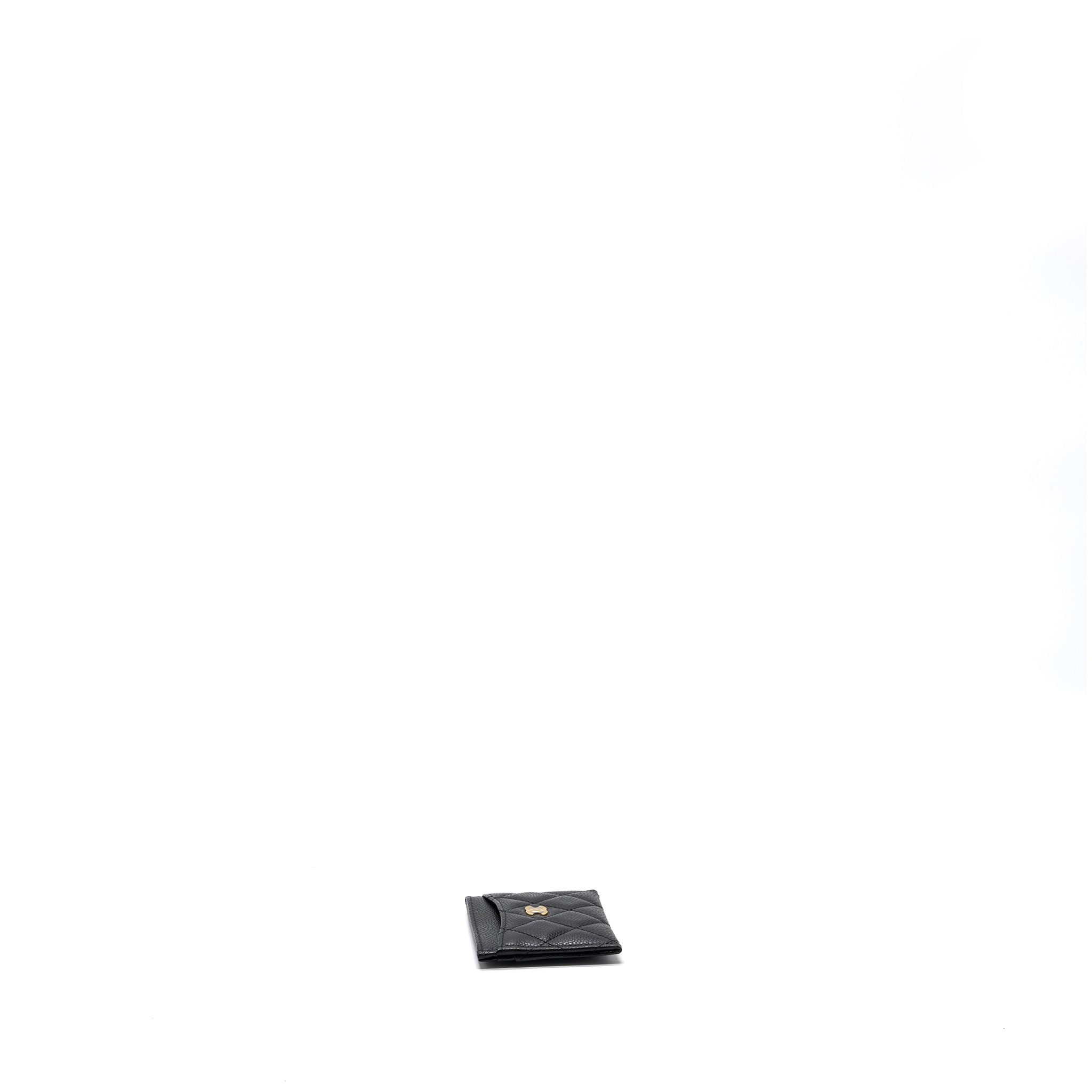 CHANEL CLASSIC CARD HOLDER CAVIAR BLACK GHW (MICROCHIP)