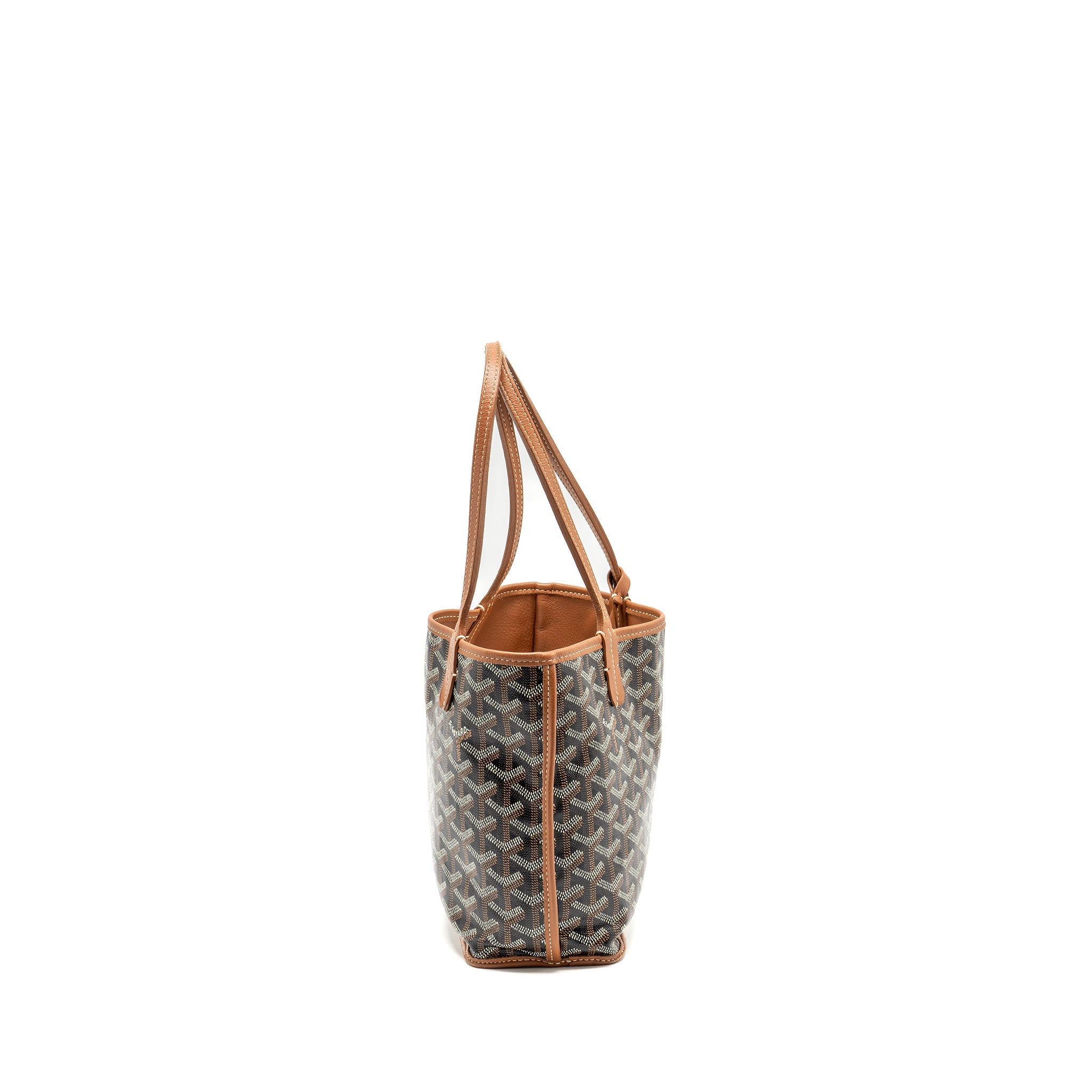 GOYARD MINI ANJOUR TOTE BAG GOYARDLINE CANVAS BROWN SHW