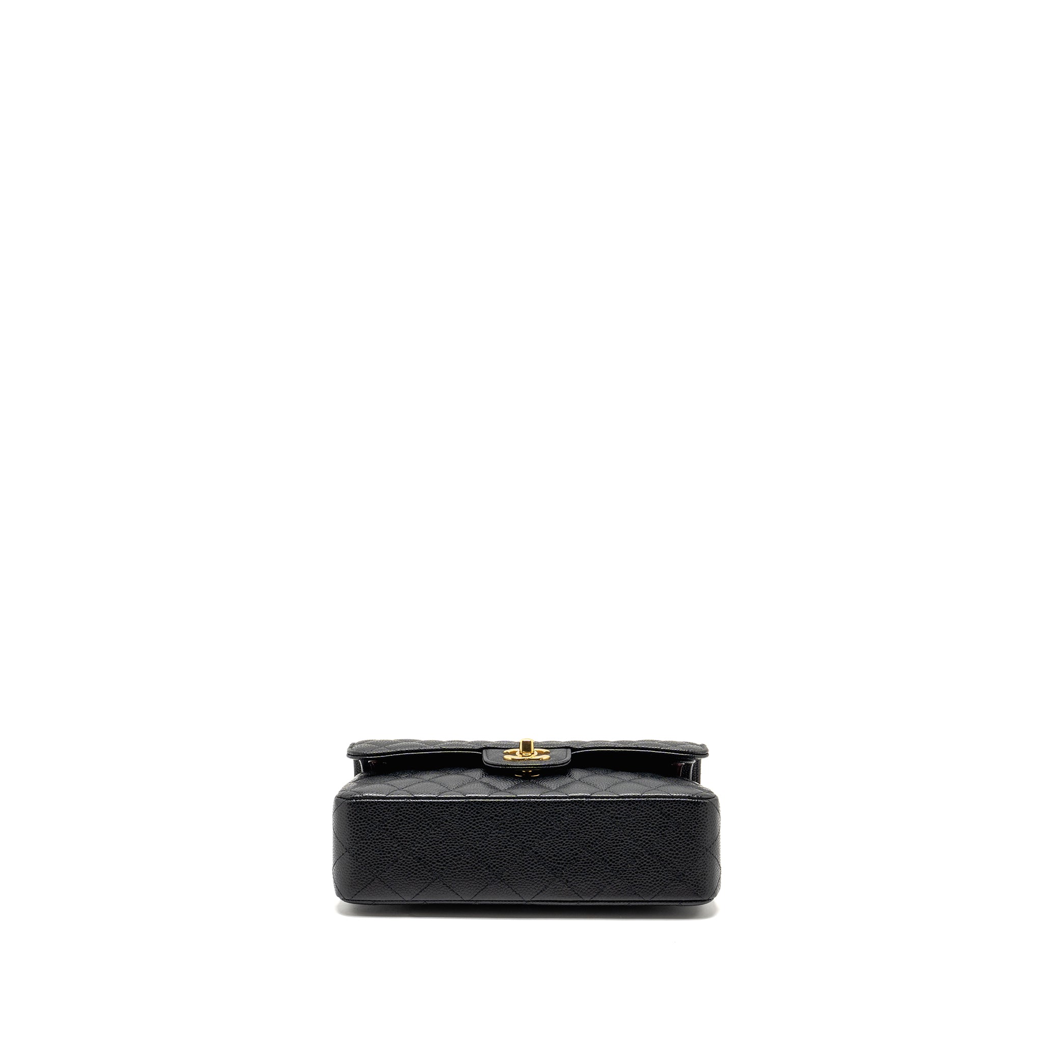 CHANEL SMALL CLASSIC DOUBLE FLAP BAG CAVIAR BLACK GHW(MICROCHIP)